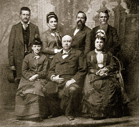 Standing: Edgar M. Sellon, Mrs. R.G. Ingersoll, William S. Bell, H.L. Green. Seated: Mrs. E.M. Sellon, Robert Green Ingersoll, Mrs. H. L. Green.
