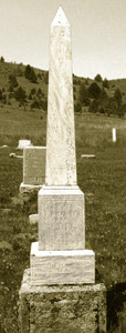 Katie Kehm Smith marker in the Haystack Cemetery. (Photo from Dan and Barbara of Find A Grave).